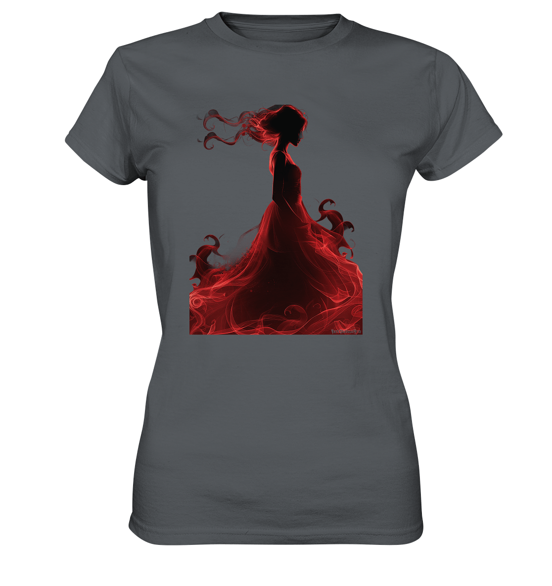 Flammende Eleganz – Tänzerin im Schatten - Ladies Premium Shirt | Lady - Shirts | Dark Shadows Arts