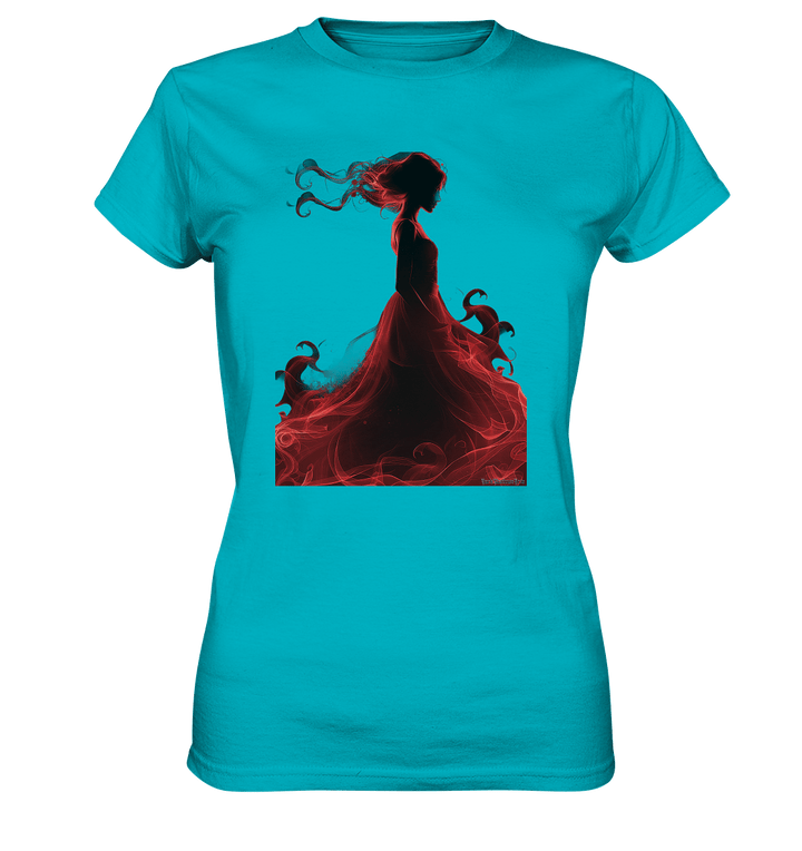 Flammende Eleganz – Tänzerin im Schatten - Ladies Premium Shirt | Lady - Shirts | Dark Shadows Arts