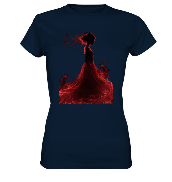 Flammende Eleganz – Tänzerin im Schatten - Ladies Premium Shirt | Lady - Shirts | Dark Shadows Arts