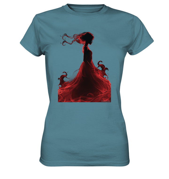 Flammende Eleganz – Tänzerin im Schatten - Ladies Premium Shirt | Lady - Shirts | Dark Shadows Arts