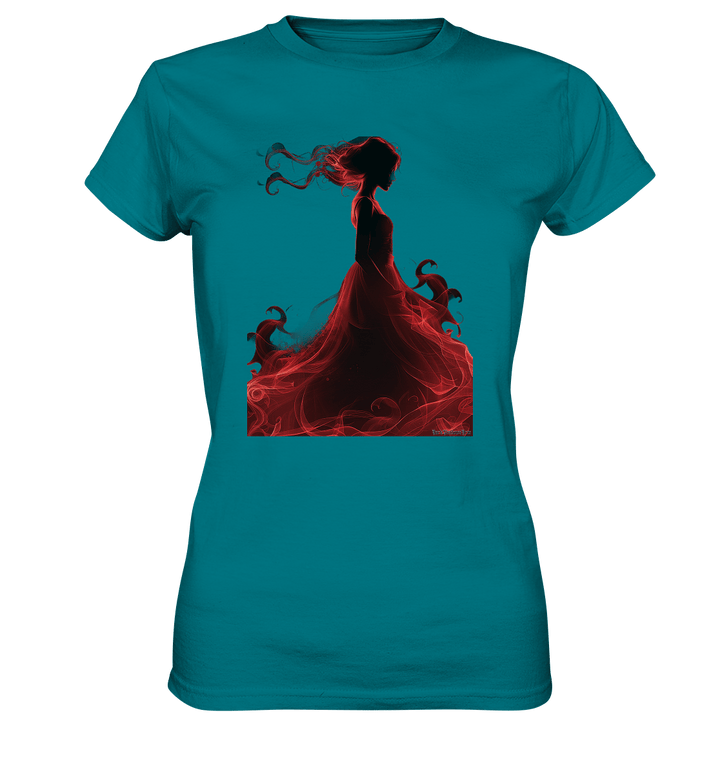 Flammende Eleganz – Tänzerin im Schatten - Ladies Premium Shirt | Lady - Shirts | Dark Shadows Arts