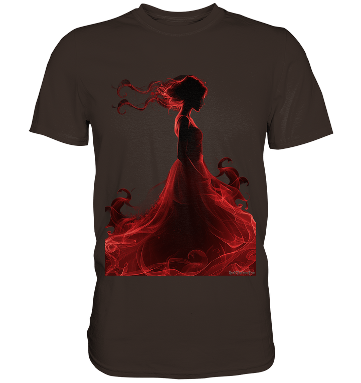 Flammende Eleganz – Tänzerin im Schatten - Premium Shirt | Unisex - Shirts | Dark Shadows Arts