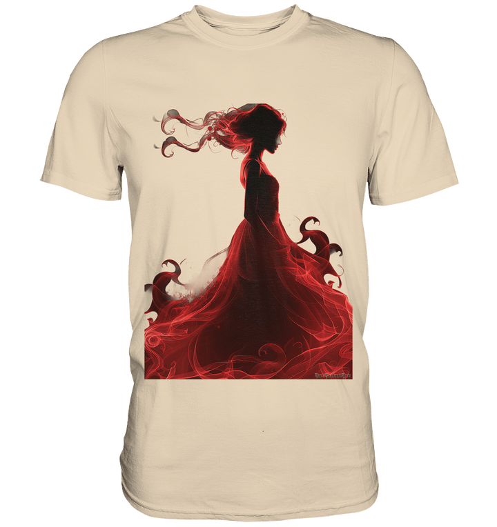 Flammende Eleganz – Tänzerin im Schatten - Premium Shirt | Unisex - Shirts | Dark Shadows Arts