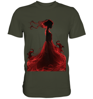 Flammende Eleganz – Tänzerin im Schatten - Premium Shirt | Unisex - Shirts | Dark Shadows Arts
