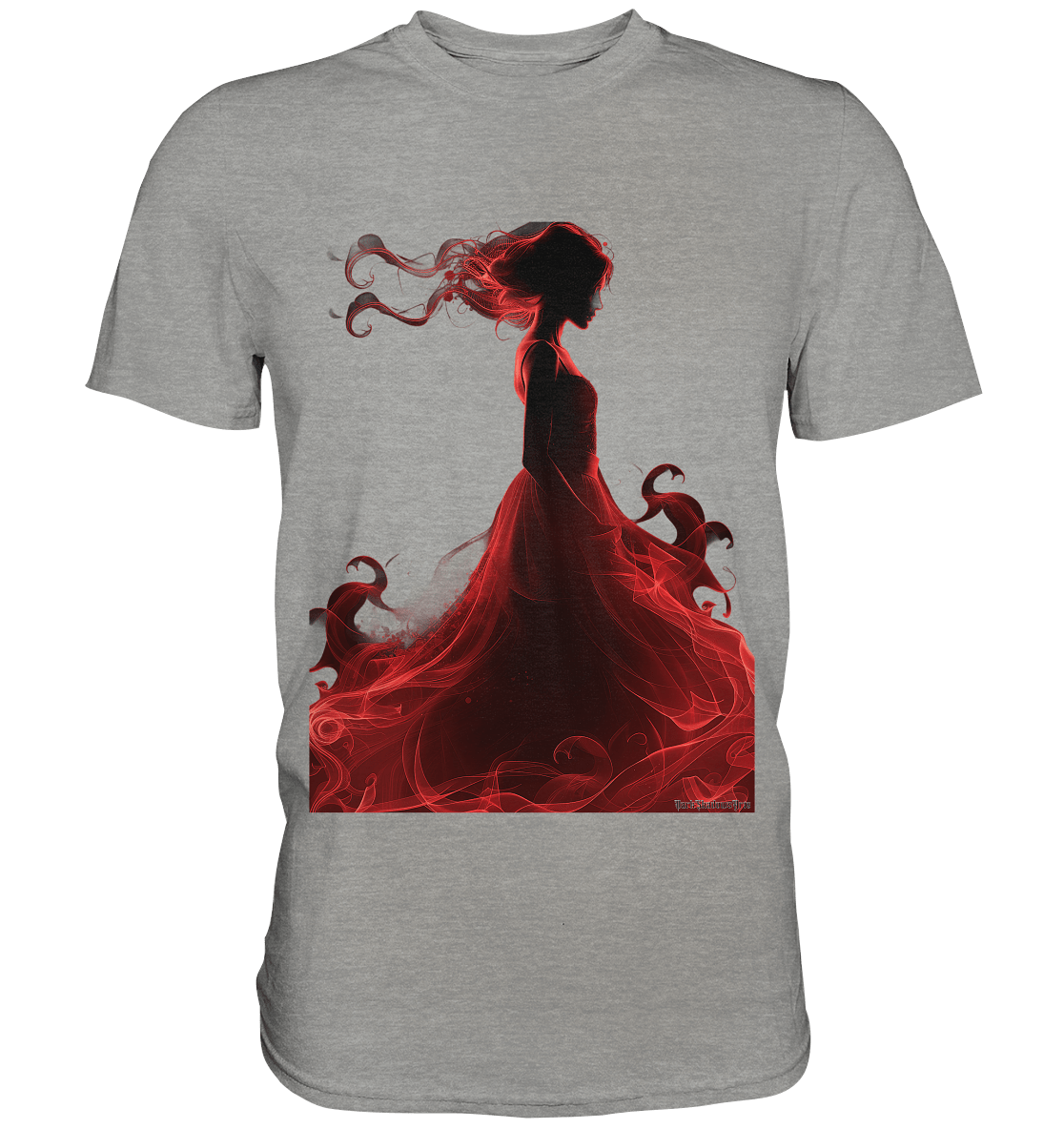 Flammende Eleganz – Tänzerin im Schatten - Premium Shirt | Unisex - Shirts | Dark Shadows Arts