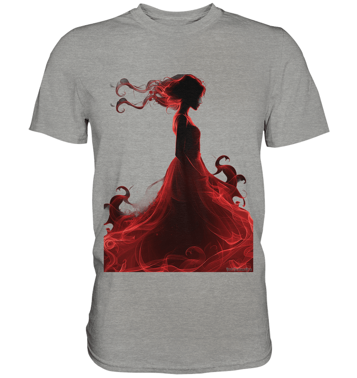 Flammende Eleganz – Tänzerin im Schatten - Premium Shirt | Unisex - Shirts | Dark Shadows Arts