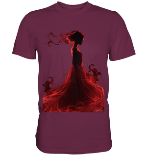 Flammende Eleganz – Tänzerin im Schatten - Premium Shirt | Unisex - Shirts | Dark Shadows Arts