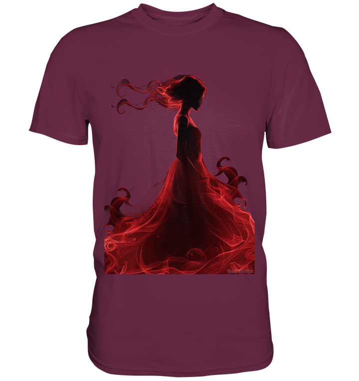 Flammende Eleganz – Tänzerin im Schatten - Premium Shirt | Unisex - Shirts | Dark Shadows Arts