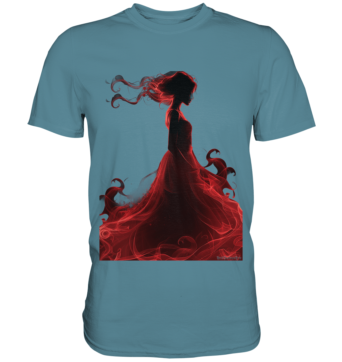 Flammende Eleganz – Tänzerin im Schatten - Premium Shirt | Unisex - Shirts | Dark Shadows Arts