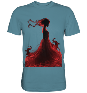 Flammende Eleganz – Tänzerin im Schatten - Premium Shirt | Unisex - Shirts | Dark Shadows Arts