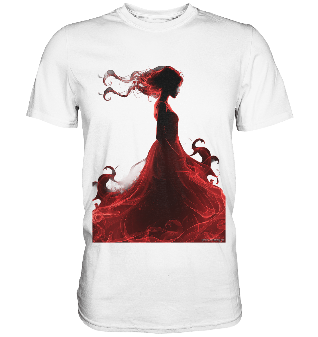 Flammende Eleganz – Tänzerin im Schatten - Premium Shirt | Unisex - Shirts | Dark Shadows Arts