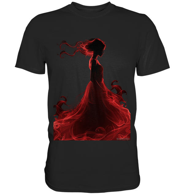 Flammende Eleganz – Tänzerin im Schatten - Premium Shirt | Unisex - Shirts | Dark Shadows Arts