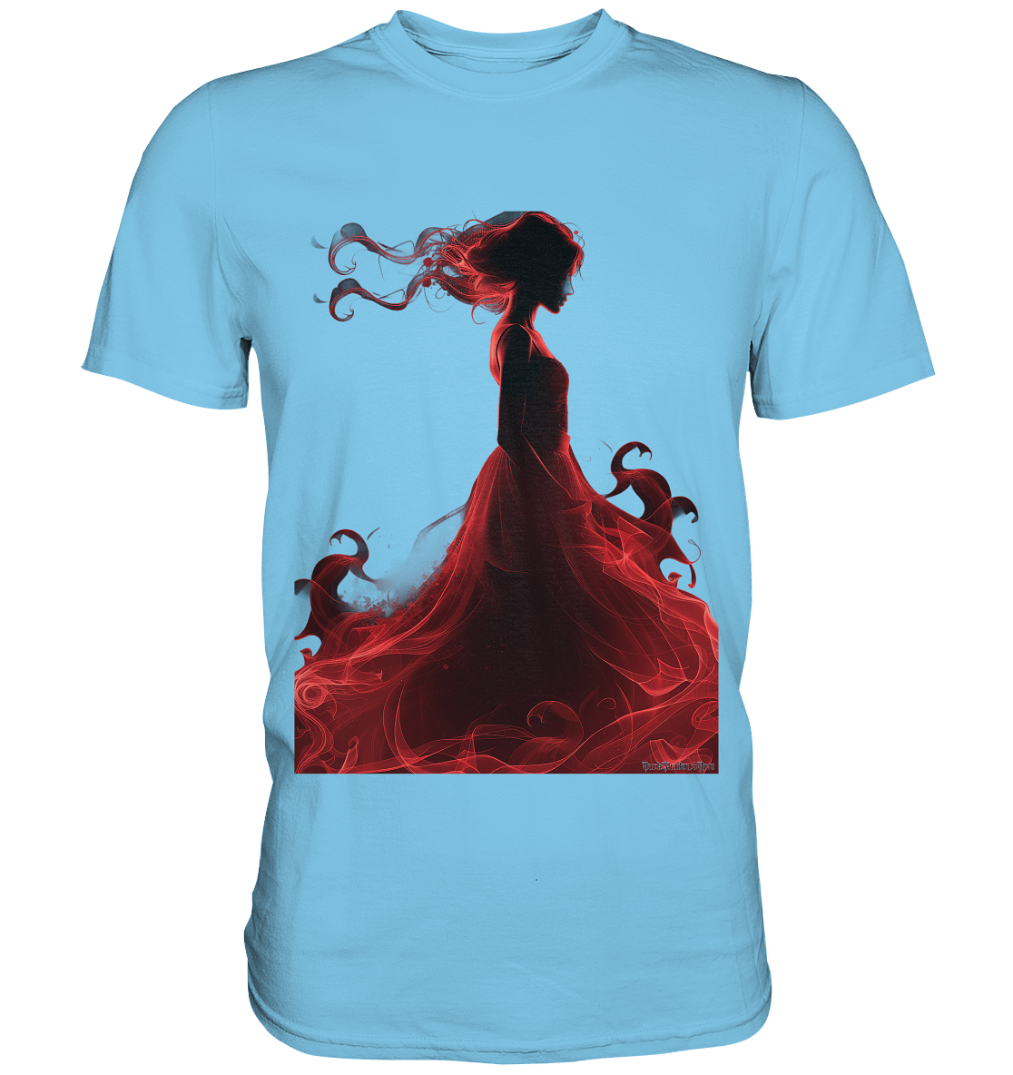 Flammende Eleganz – Tänzerin im Schatten - Premium Shirt | Unisex - Shirts | Dark Shadows Arts