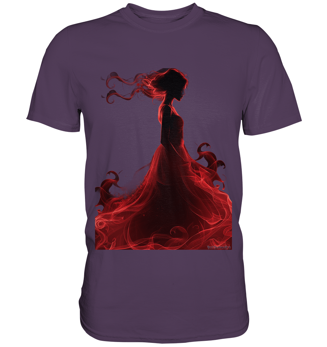 Flammende Eleganz – Tänzerin im Schatten - Premium Shirt | Unisex - Shirts | Dark Shadows Arts