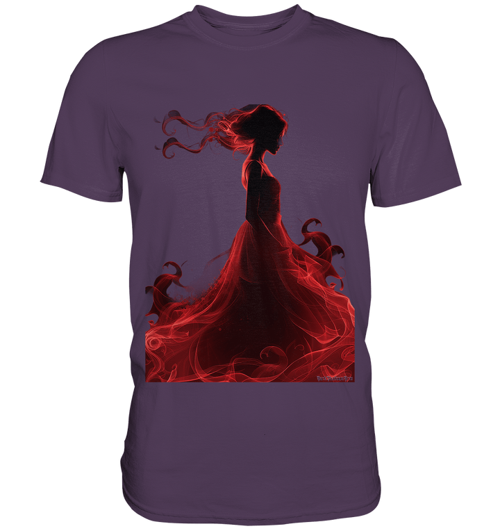 Flammende Eleganz – Tänzerin im Schatten - Premium Shirt | Unisex - Shirts | Dark Shadows Arts