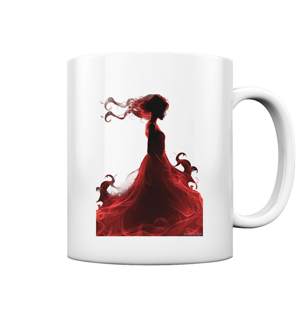 Flammende Eleganz – Tänzerin im Schatten - Tasse glossy | Trinkgefäße | Dark Shadows Arts