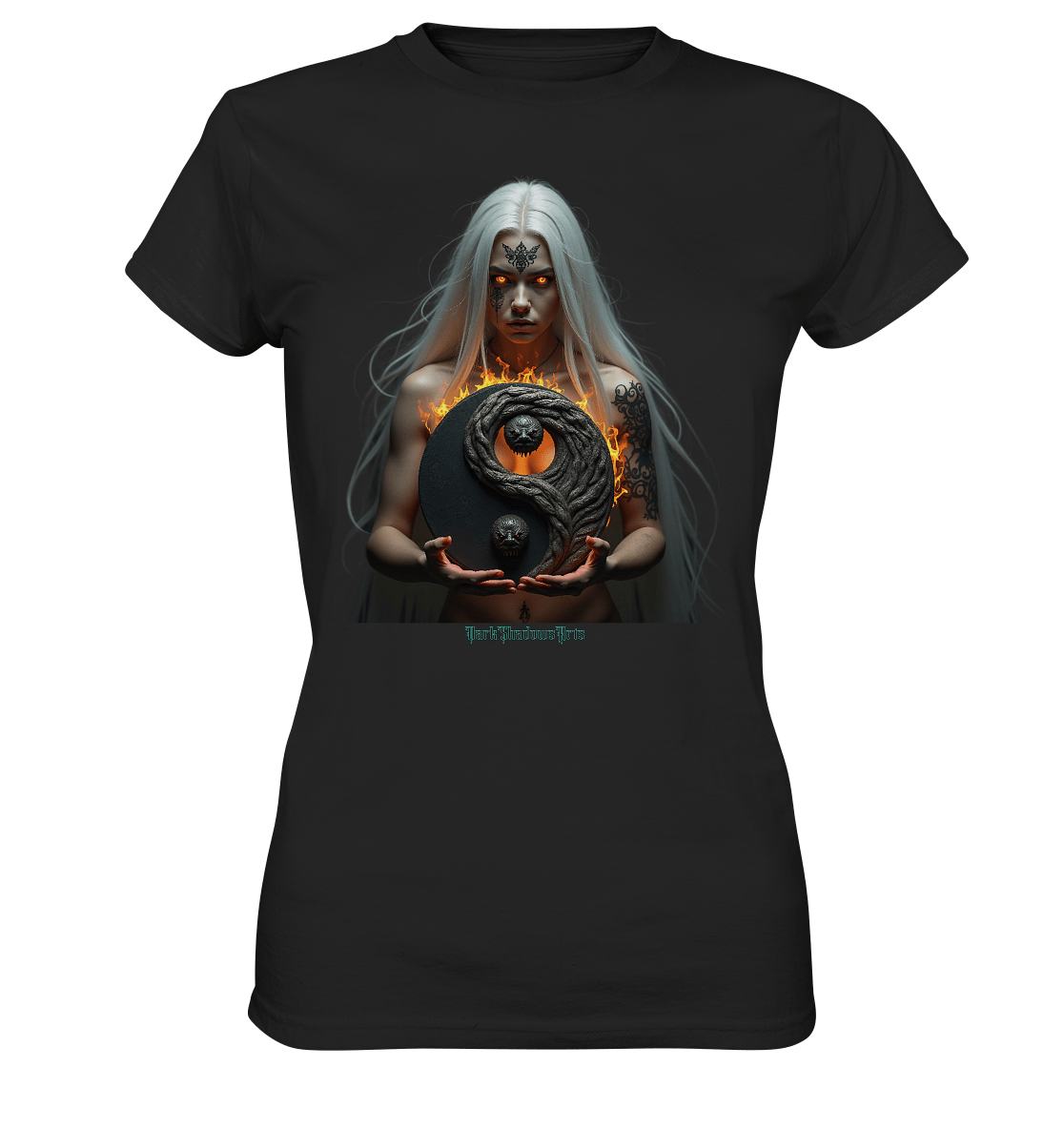 Flammenkriegerin der Nacht – Dunkle Schönheit & Macht - Dark Shadows Arts - Ladies Premium Shirt | Lady - Shirts | Dark Shadows Arts