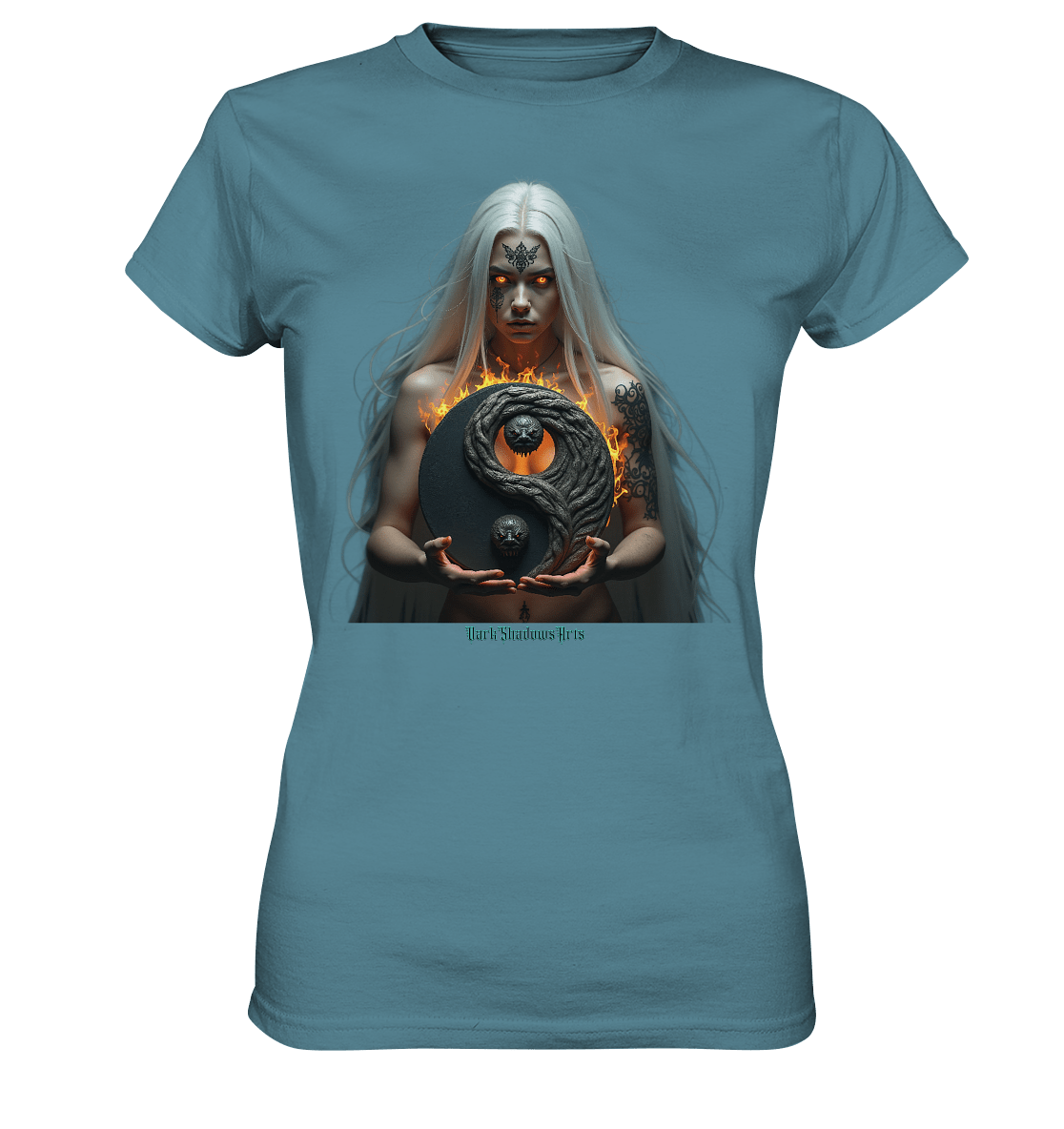 Flammenkriegerin der Nacht – Dunkle Schönheit & Macht - Dark Shadows Arts - Ladies Premium Shirt | Lady - Shirts | Dark Shadows Arts