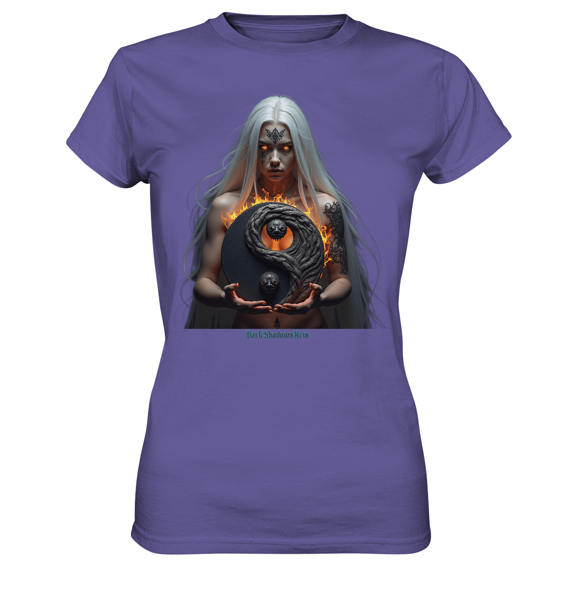Flammenkriegerin der Nacht – Dunkle Schönheit & Macht - Dark Shadows Arts - Ladies Premium Shirt | Lady - Shirts | Dark Shadows Arts