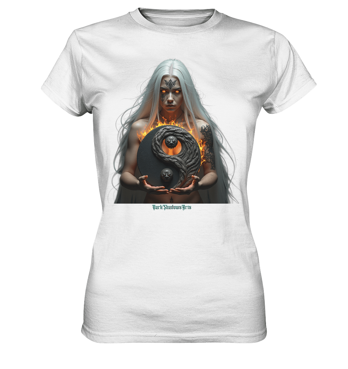 Flammenkriegerin der Nacht – Dunkle Schönheit & Macht - Dark Shadows Arts - Ladies Premium Shirt | Lady - Shirts | Dark Shadows Arts
