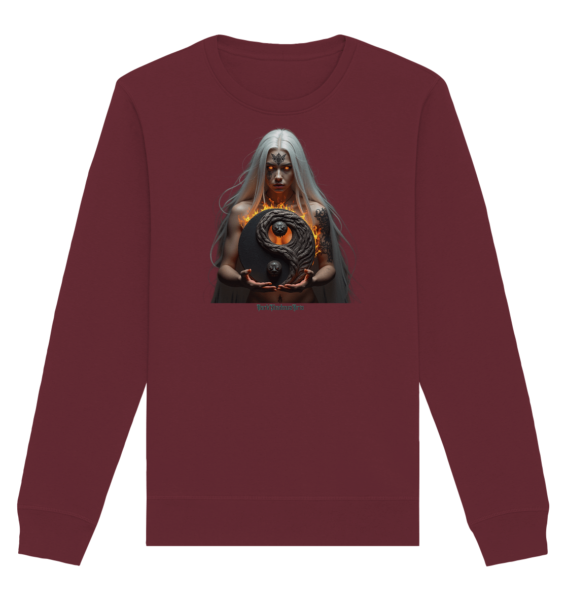 Flammenkriegerin der Nacht – Dunkle Schönheit & Macht - Dark Shadows Arts - Organic Basic Unisex Sweatshirt | Sweatshirts | Dark Shadows Arts