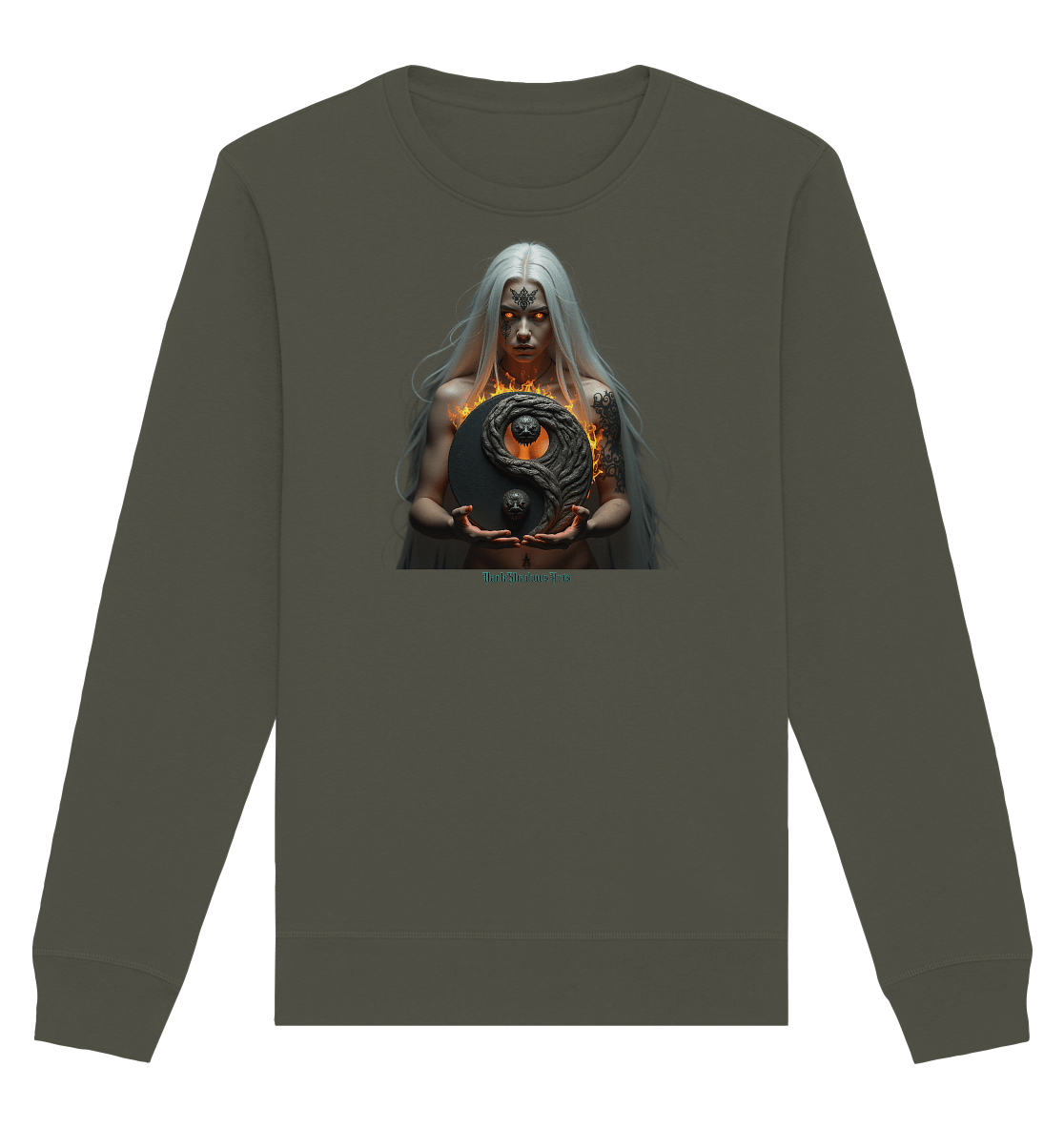 Flammenkriegerin der Nacht – Dunkle Schönheit & Macht - Dark Shadows Arts - Organic Basic Unisex Sweatshirt | Sweatshirts | Dark Shadows Arts