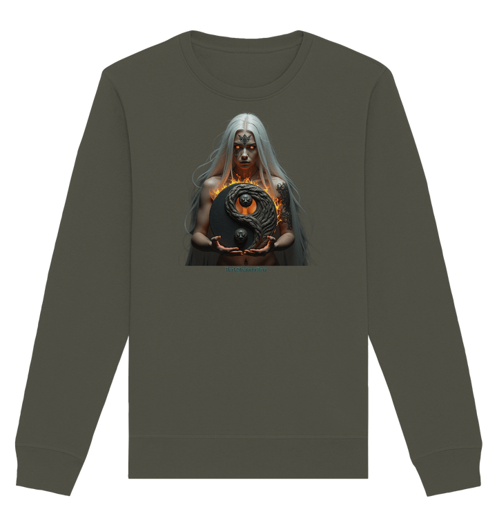 Flammenkriegerin der Nacht – Dunkle Schönheit & Macht - Dark Shadows Arts - Organic Basic Unisex Sweatshirt | Sweatshirts | Dark Shadows Arts