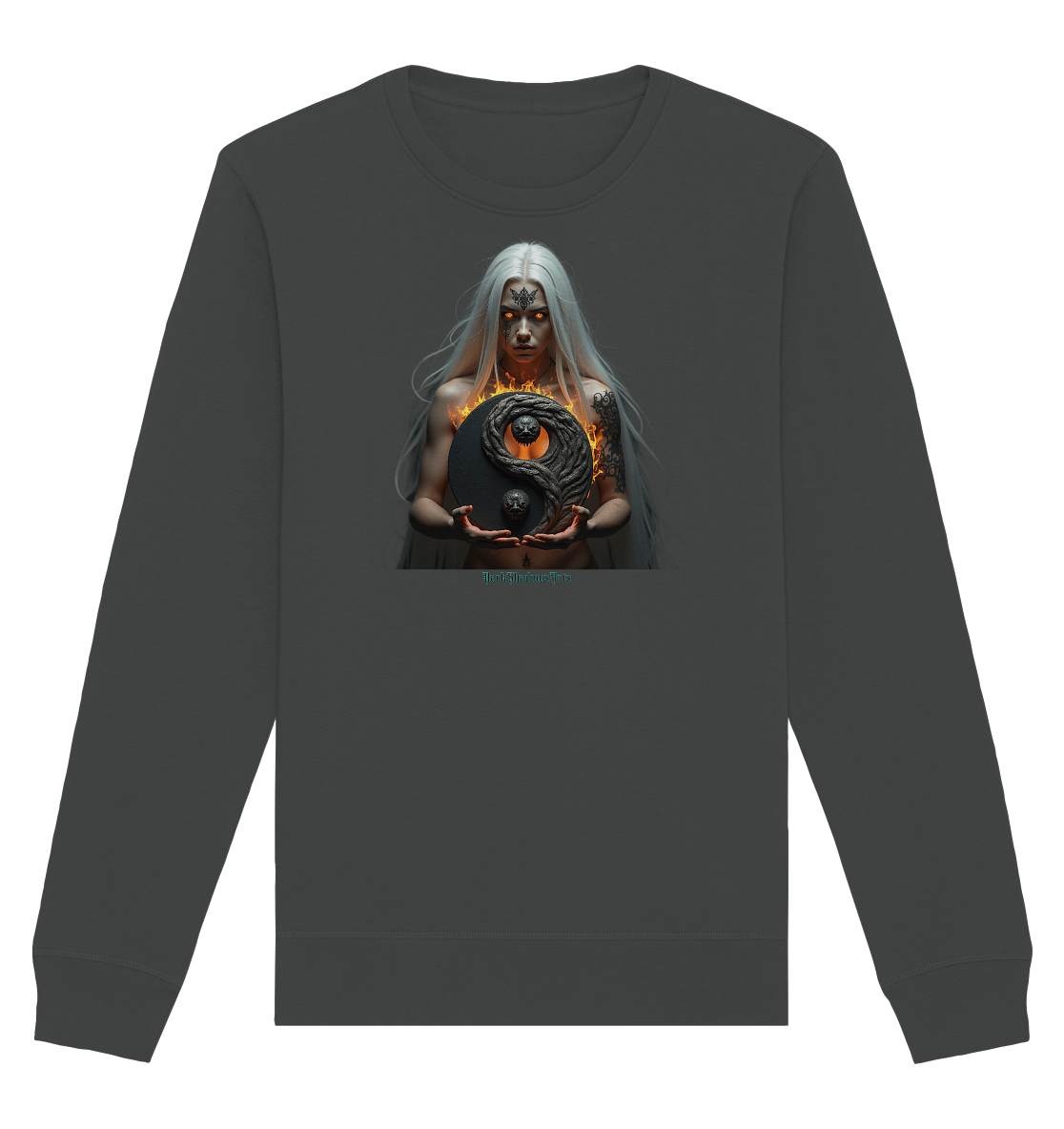 Flammenkriegerin der Nacht – Dunkle Schönheit & Macht - Dark Shadows Arts - Organic Basic Unisex Sweatshirt | Sweatshirts | Dark Shadows Arts