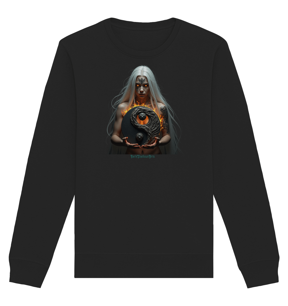 Flammenkriegerin der Nacht – Dunkle Schönheit & Macht - Dark Shadows Arts - Organic Basic Unisex Sweatshirt | Sweatshirts | Dark Shadows Arts