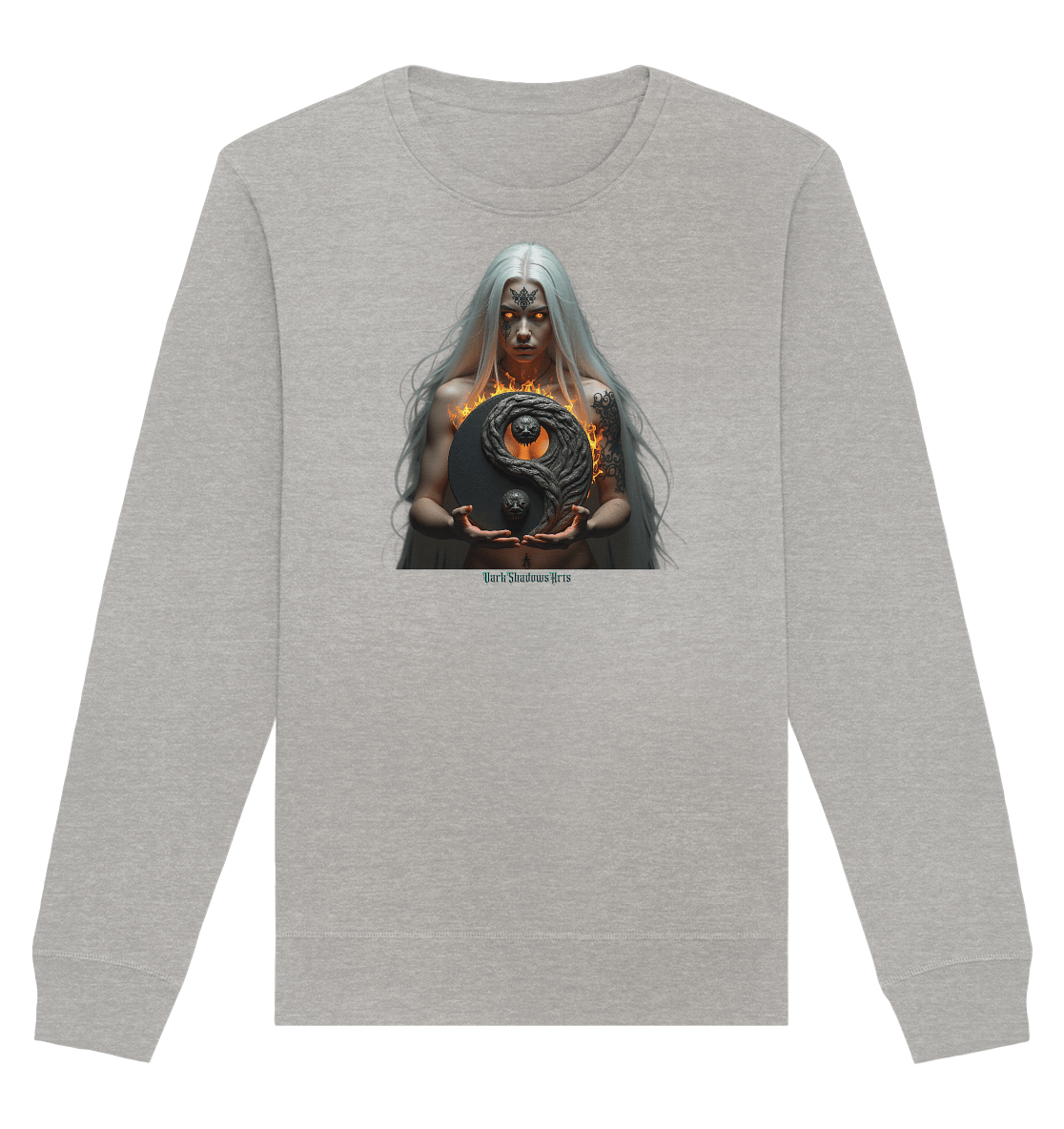 Flammenkriegerin der Nacht – Dunkle Schönheit & Macht - Dark Shadows Arts - Organic Basic Unisex Sweatshirt | Sweatshirts | Dark Shadows Arts