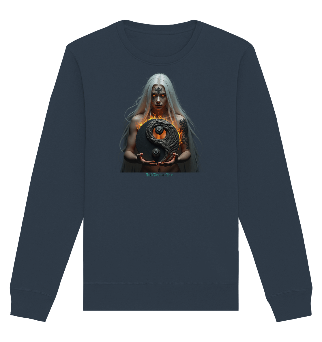 Flammenkriegerin der Nacht – Dunkle Schönheit & Macht - Dark Shadows Arts - Organic Basic Unisex Sweatshirt | Sweatshirts | Dark Shadows Arts