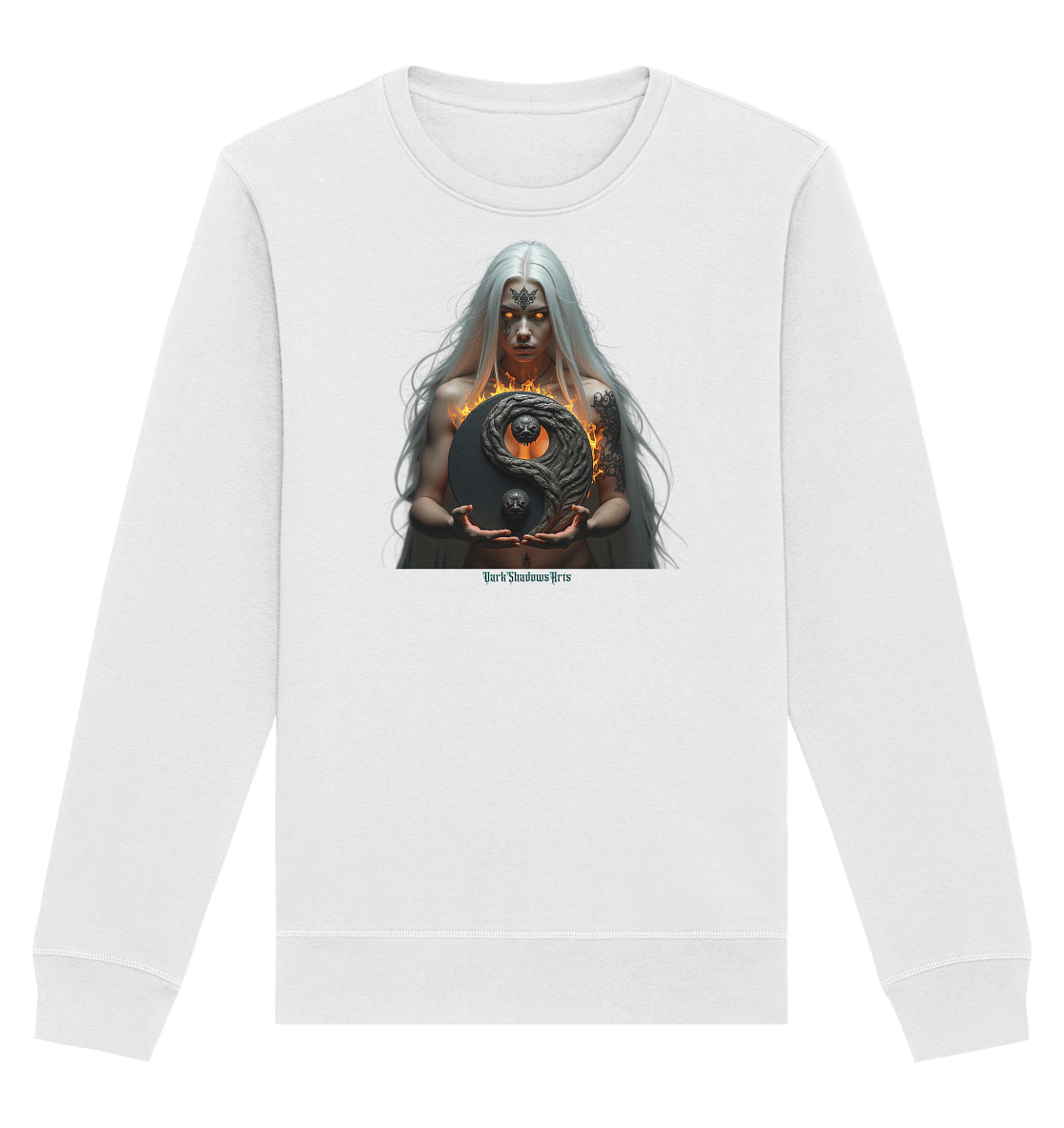 Flammenkriegerin der Nacht – Dunkle Schönheit & Macht - Dark Shadows Arts - Organic Basic Unisex Sweatshirt | Sweatshirts | Dark Shadows Arts