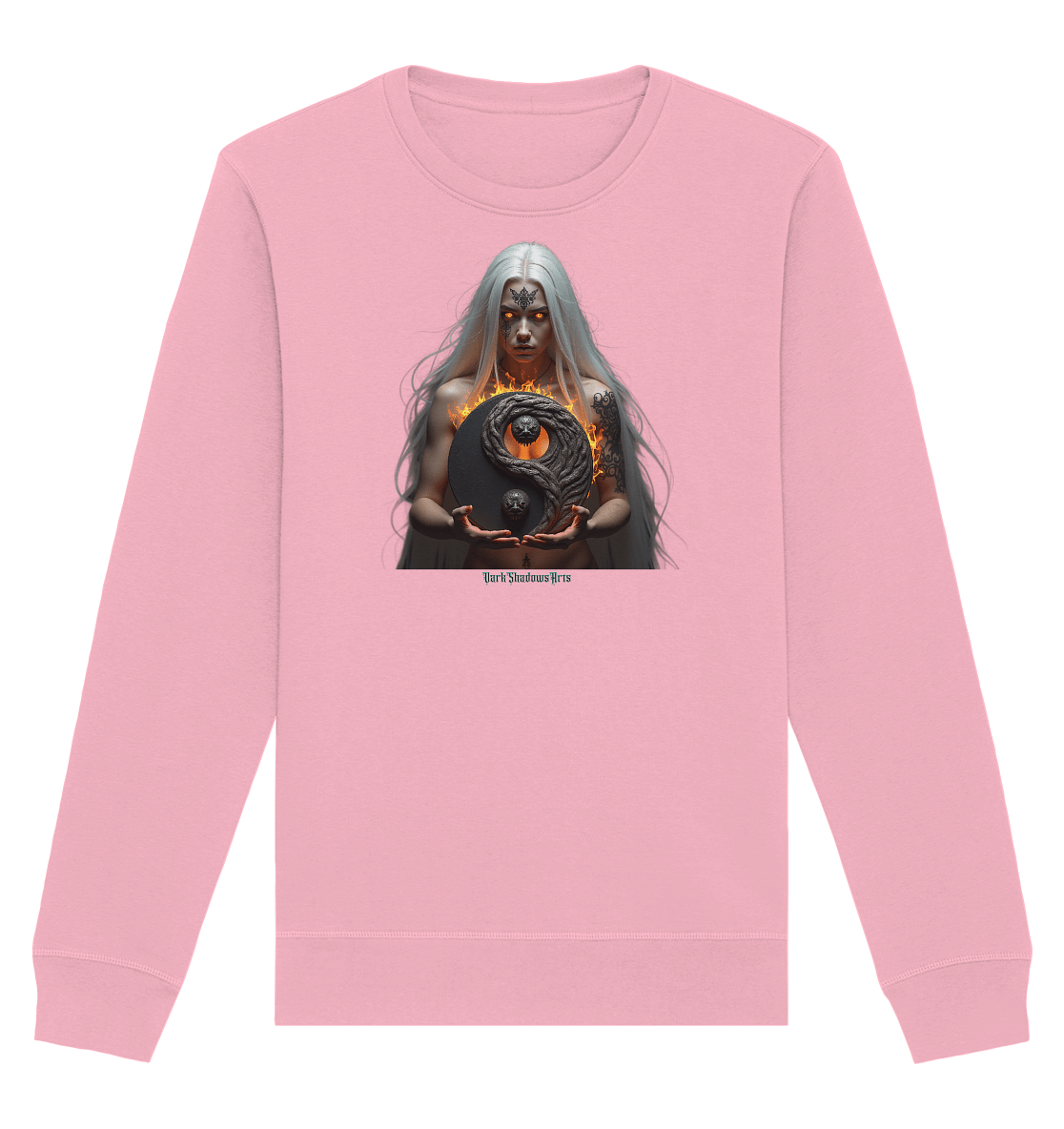 Flammenkriegerin der Nacht – Dunkle Schönheit & Macht - Dark Shadows Arts - Organic Basic Unisex Sweatshirt | Sweatshirts | Dark Shadows Arts