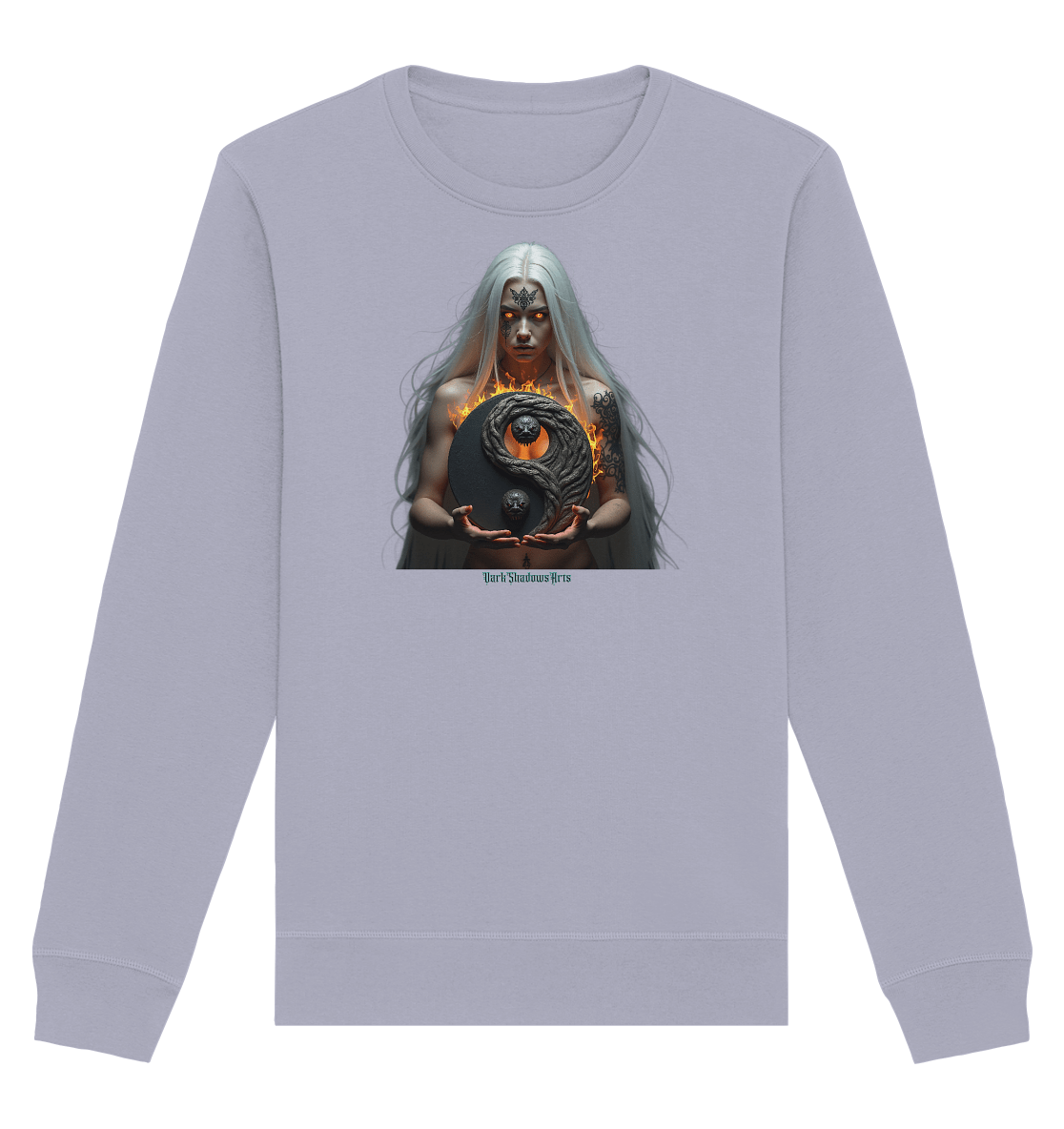 Flammenkriegerin der Nacht – Dunkle Schönheit & Macht - Dark Shadows Arts - Organic Basic Unisex Sweatshirt | Sweatshirts | Dark Shadows Arts