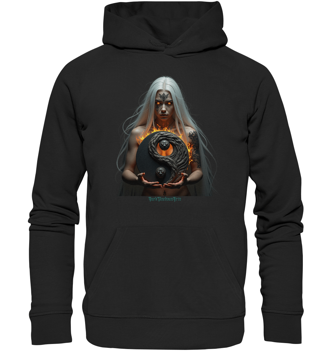 Flammenkriegerin der Nacht – Dunkle Schönheit & Macht - Dark Shadows Arts - Organic Hoodie | Hoodies | Dark Shadows Arts