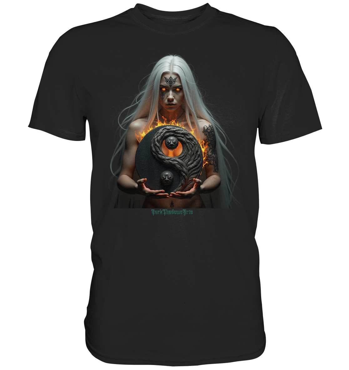 Flammenkriegerin der Nacht – Dunkle Schönheit & Macht - Dark Shadows Arts - Premium Shirt | Unisex - Shirts | Dark Shadows Arts