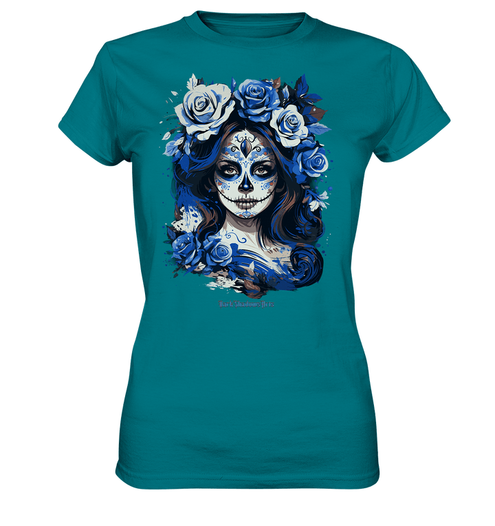 Floral Mystique - Zucker - Schädel & Blumenkranz - Ladies Premium Shirt | Lady - Shirts | Dark Shadows Arts