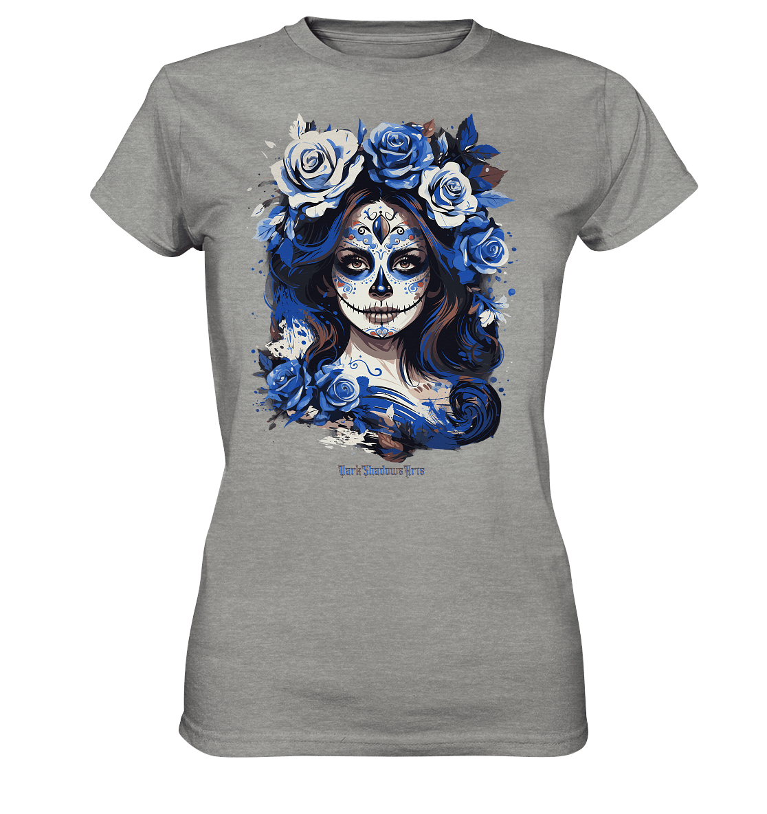 Floral Mystique - Zucker - Schädel & Blumenkranz - Ladies Premium Shirt | Lady - Shirts | Dark Shadows Arts