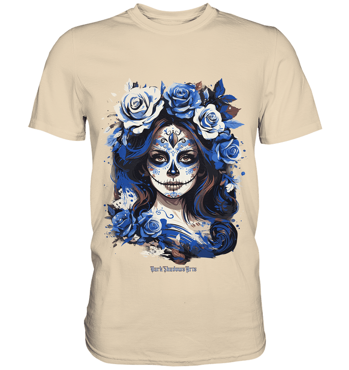 Floral Mystique - Zucker - Schädel & Blumenkranz - Premium Shirt | Unisex - Shirts | Dark Shadows Arts