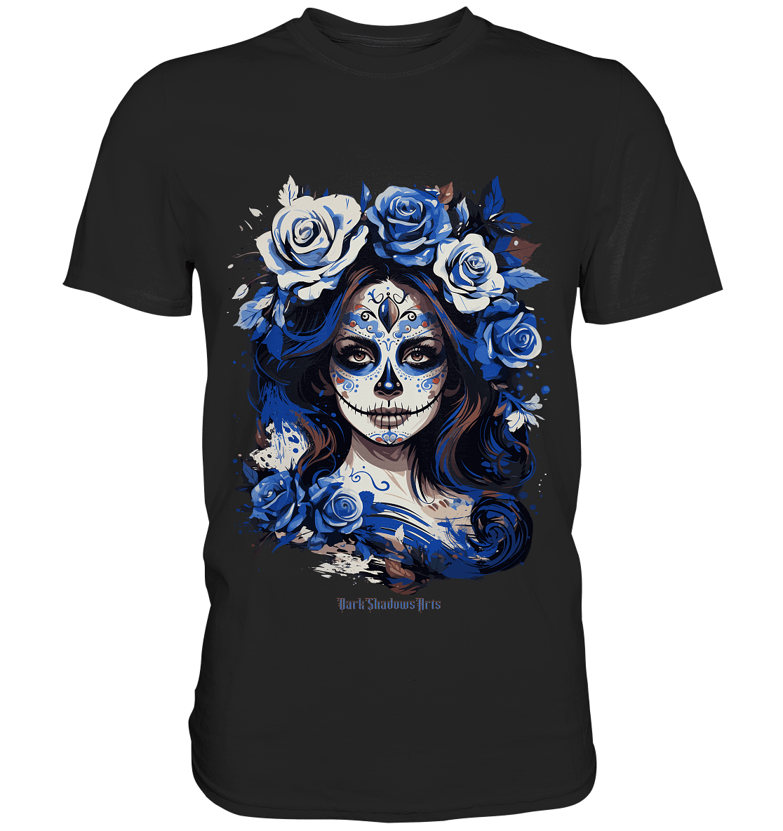 Floral Mystique - Zucker - Schädel & Blumenkranz - Premium Shirt | Unisex - Shirts | Dark Shadows Arts