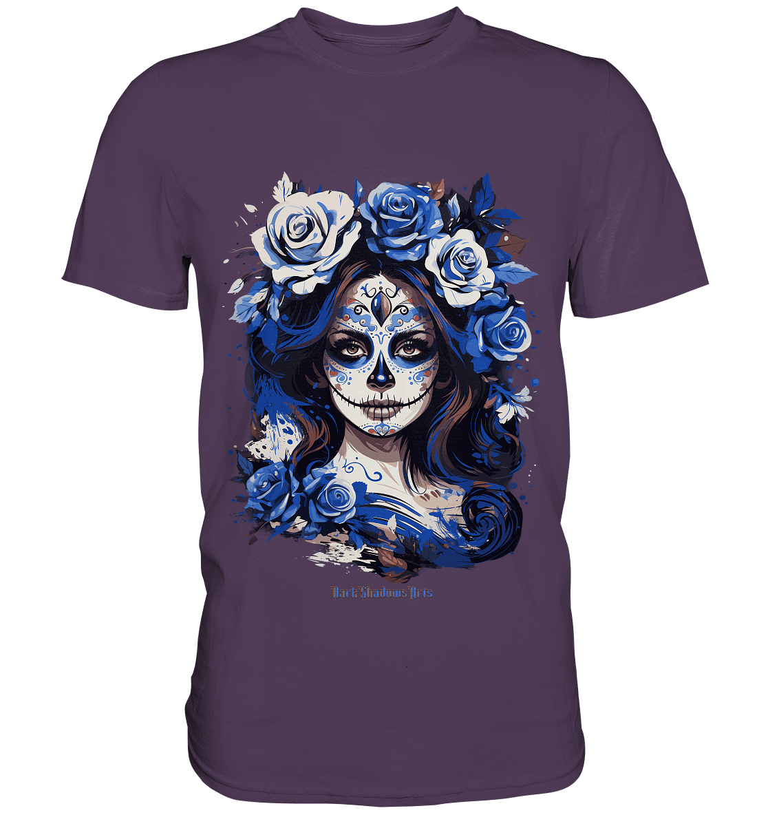 Floral Mystique - Zucker - Schädel & Blumenkranz - Premium Shirt | Unisex - Shirts | Dark Shadows Arts