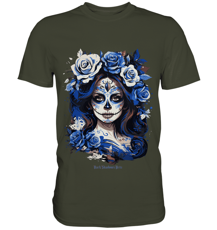 Floral Mystique - Zucker - Schädel & Blumenkranz - Premium Shirt | Unisex - Shirts | Dark Shadows Arts