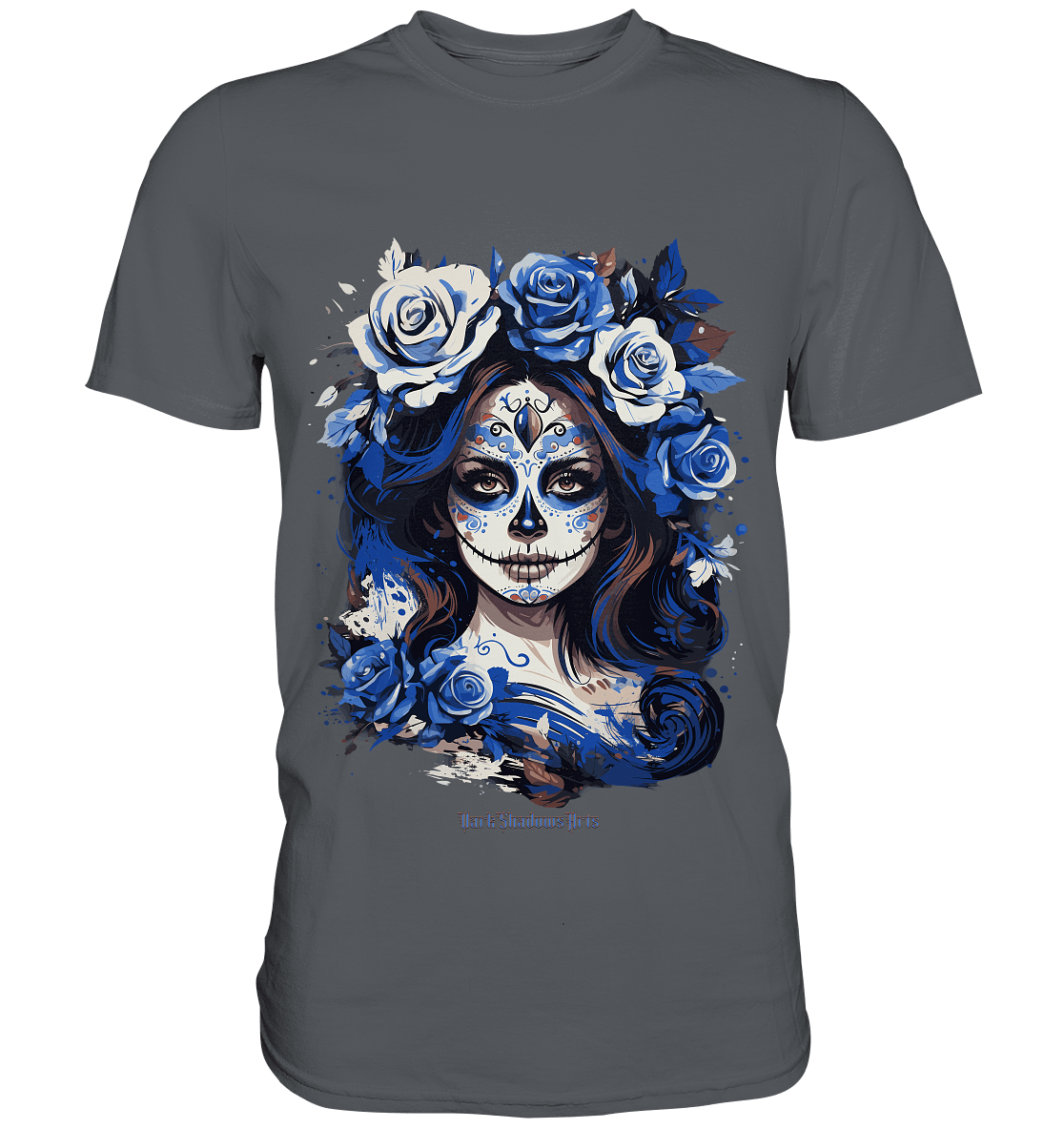 Floral Mystique - Zucker - Schädel & Blumenkranz - Premium Shirt | Unisex - Shirts | Dark Shadows Arts