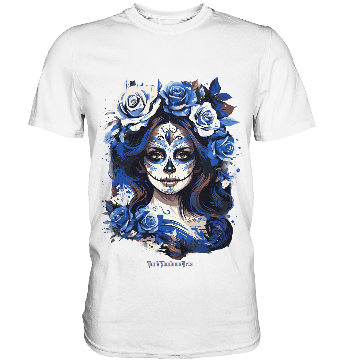 Floral Mystique - Zucker - Schädel & Blumenkranz - Premium Shirt | Unisex - Shirts | Dark Shadows Arts