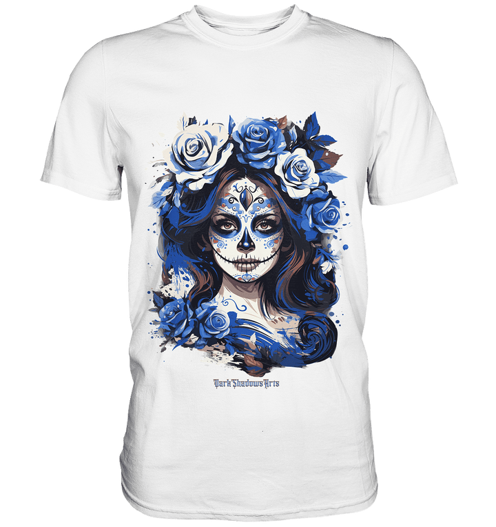Floral Mystique - Zucker - Schädel & Blumenkranz - Premium Shirt | Unisex - Shirts | Dark Shadows Arts