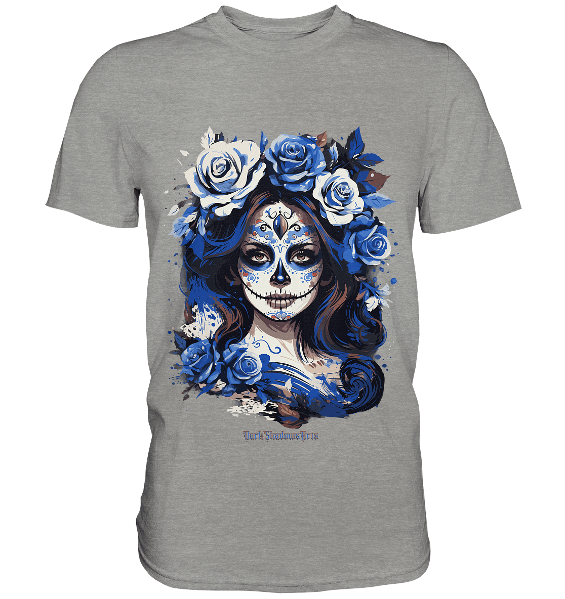 Floral Mystique - Zucker - Schädel & Blumenkranz - Premium Shirt | Unisex - Shirts | Dark Shadows Arts