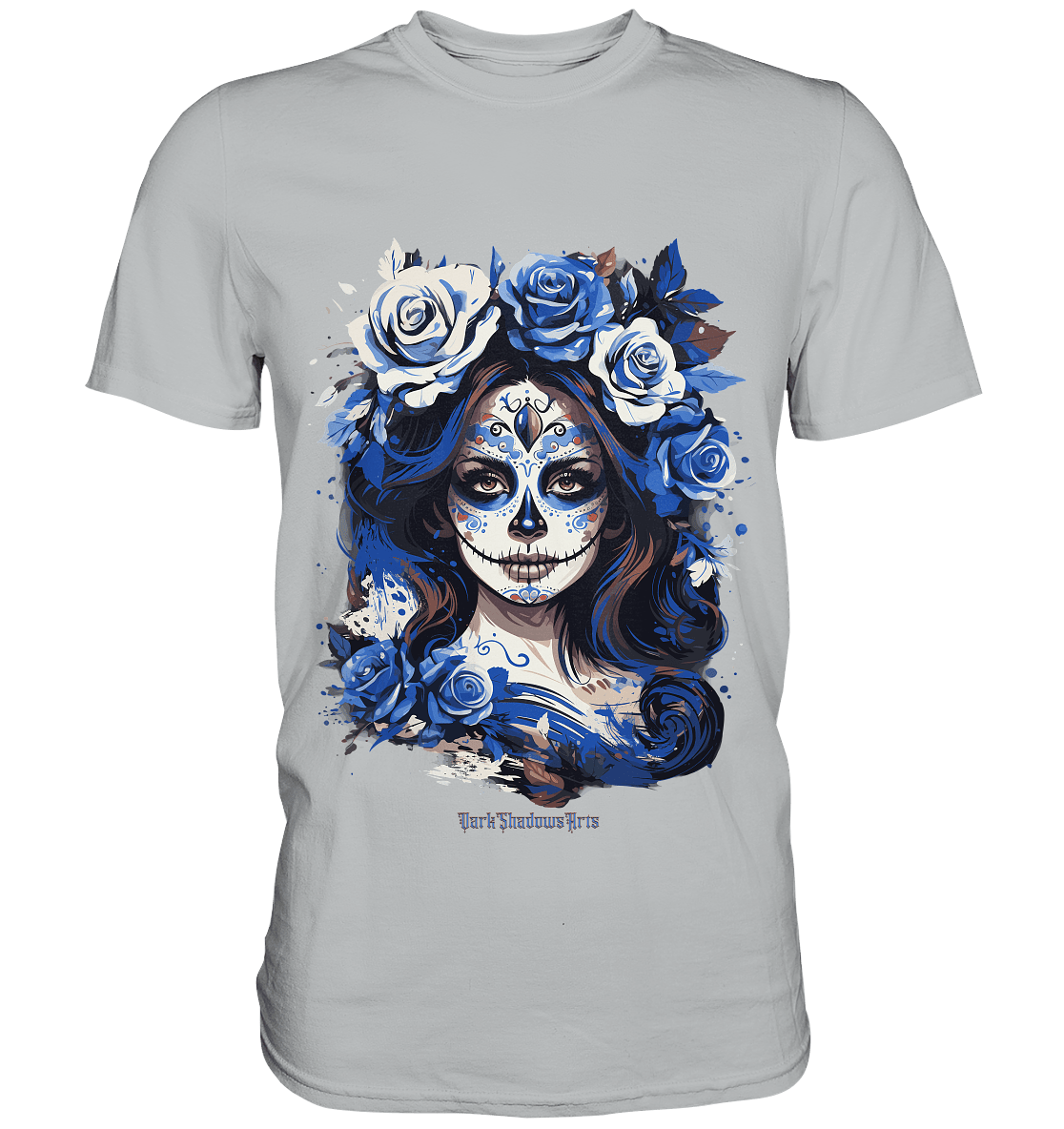 Floral Mystique - Zucker - Schädel & Blumenkranz - Premium Shirt | Unisex - Shirts | Dark Shadows Arts