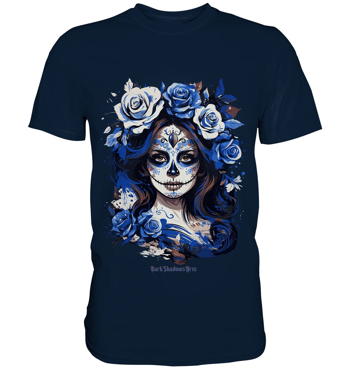 Floral Mystique - Zucker - Schädel & Blumenkranz - Premium Shirt | Unisex - Shirts | Dark Shadows Arts