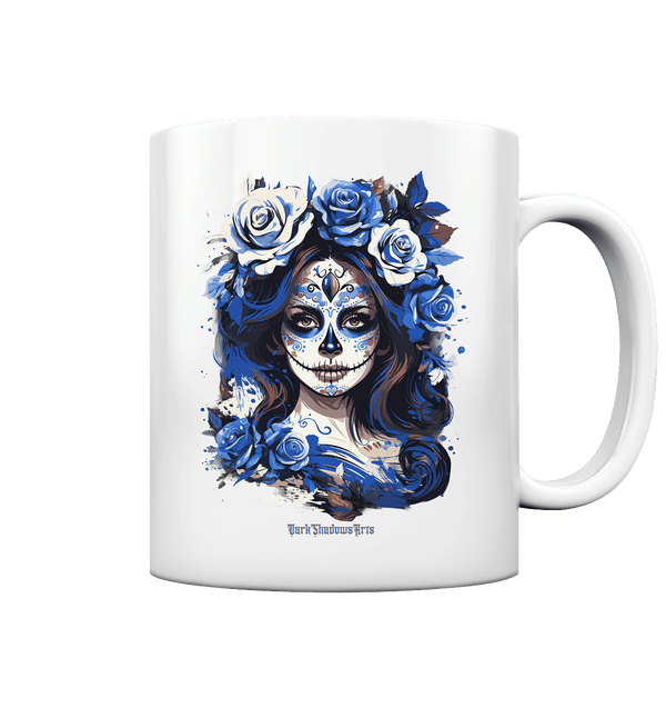 Floral Mystique - Zucker - Schädel & Blumenkranz - Tasse glossy | Trinkgefäße | Dark Shadows Arts