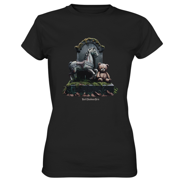 Verwittertes Karussellpferd und Plüschbär - Grabstein im Verfall - Ladies Premium Shirt